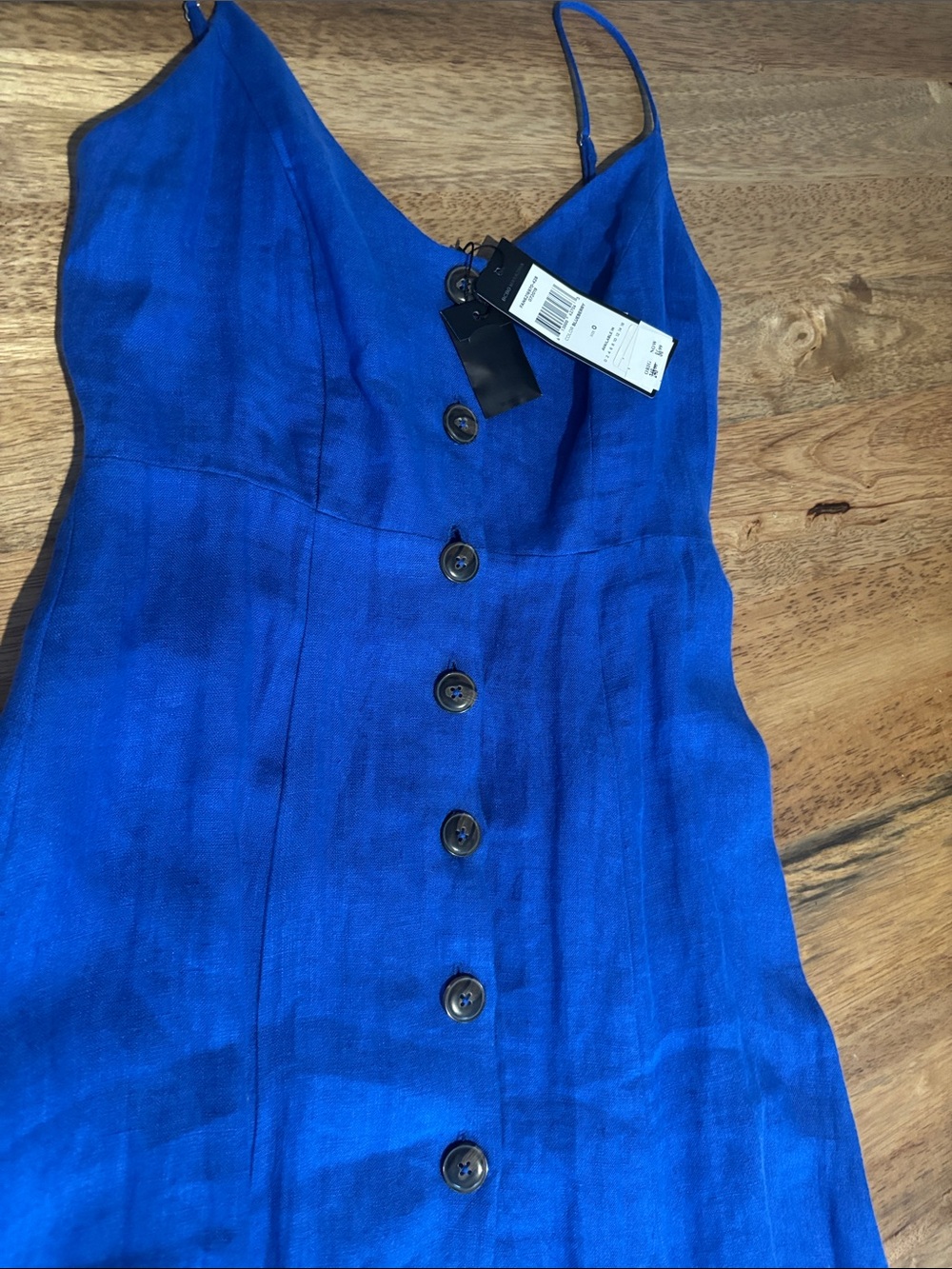 BCBGMaxAzria Cobalt Blue Button-Front Midi Dress